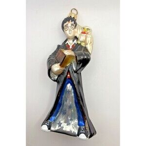 Harry Potter and Hedwig Polonaise Blown Glass Ornament 2000 Kurt Adler Used